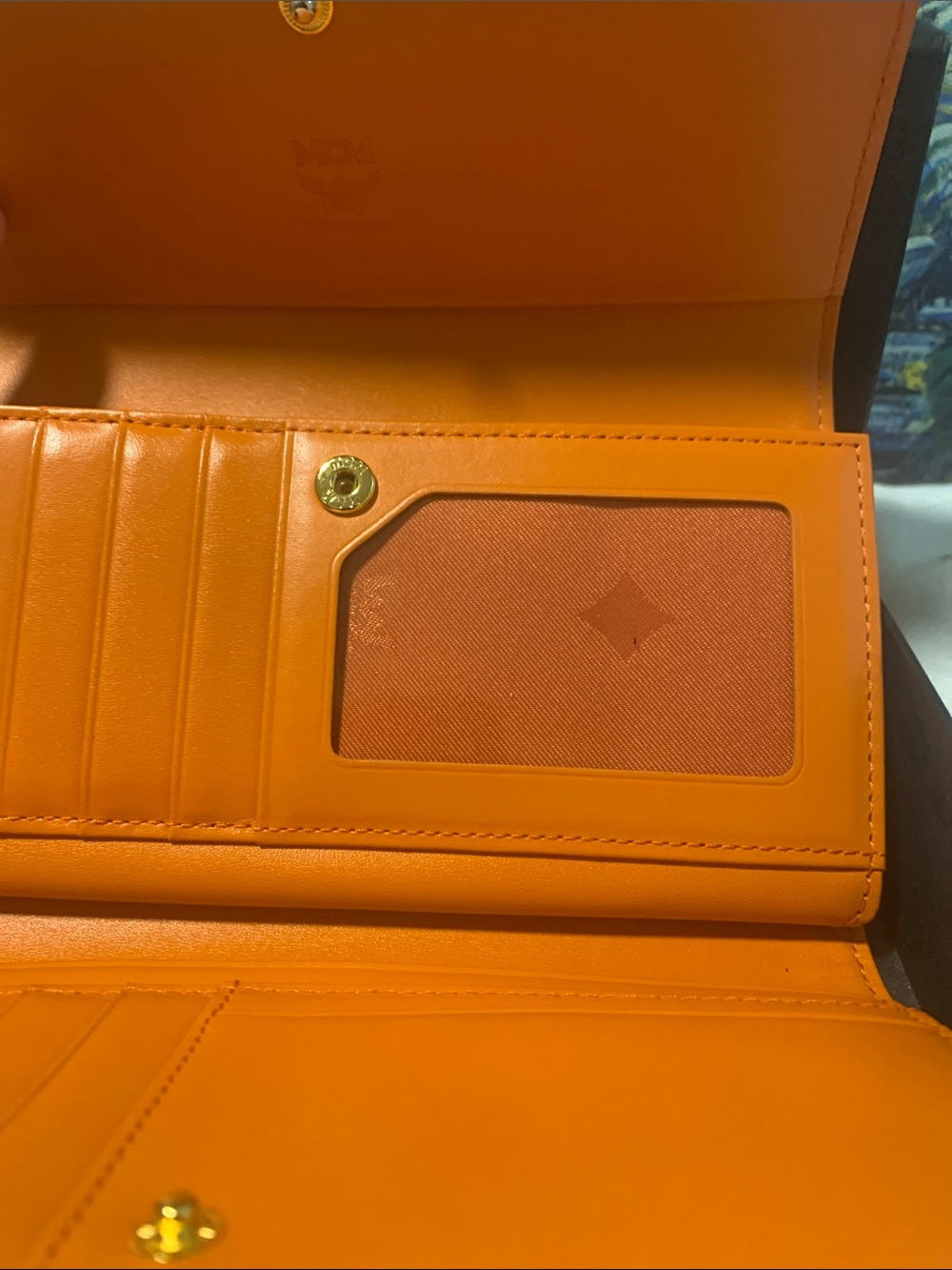 MCM Cognac and Orange Visetos Continental Wallet EUC - Picture 4 of 11